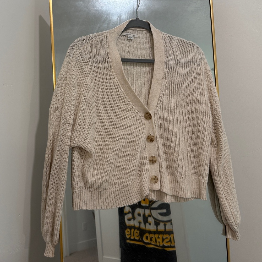 Women's Cream Cardigan Sweater